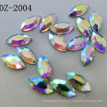 4 * 8mm Navette Crystal Hot Fix strass dans la couleur Ab